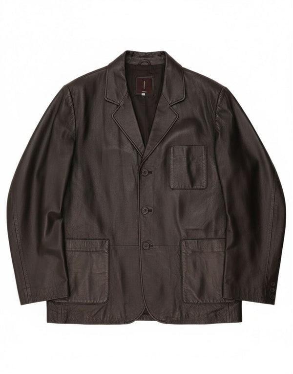 Giacca in Pelle Uomo Conbipel IT 56 2XL Pelle Nera