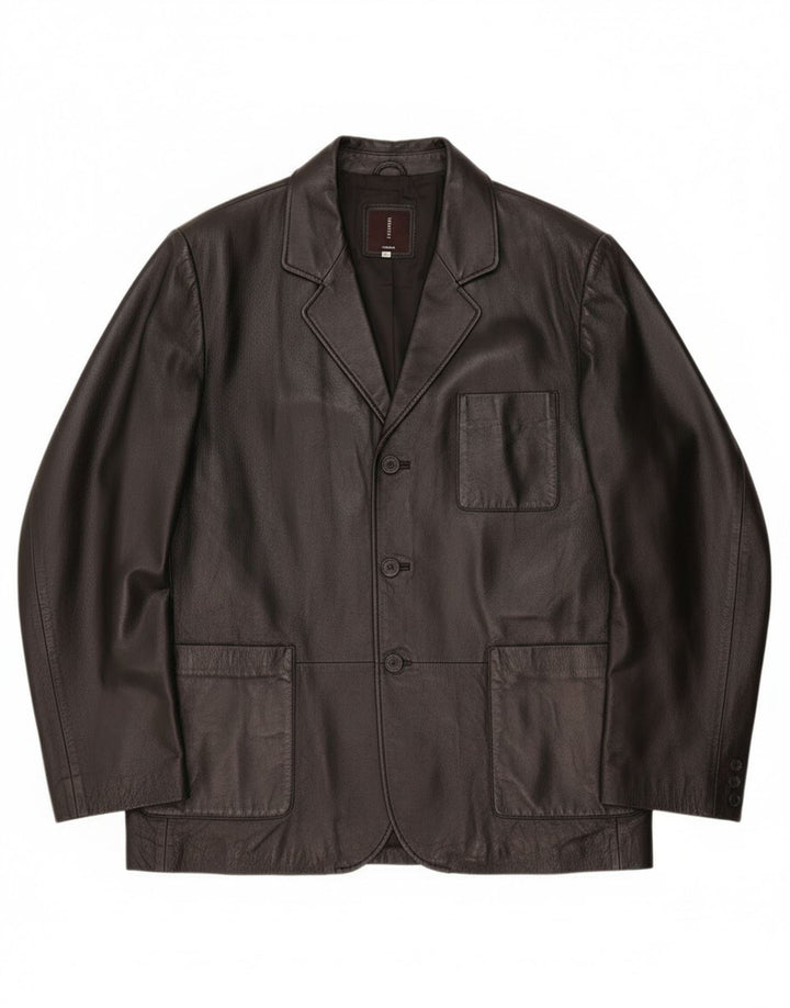 Giacca in Pelle Uomo Conbipel IT 56 2XL Pelle Nera