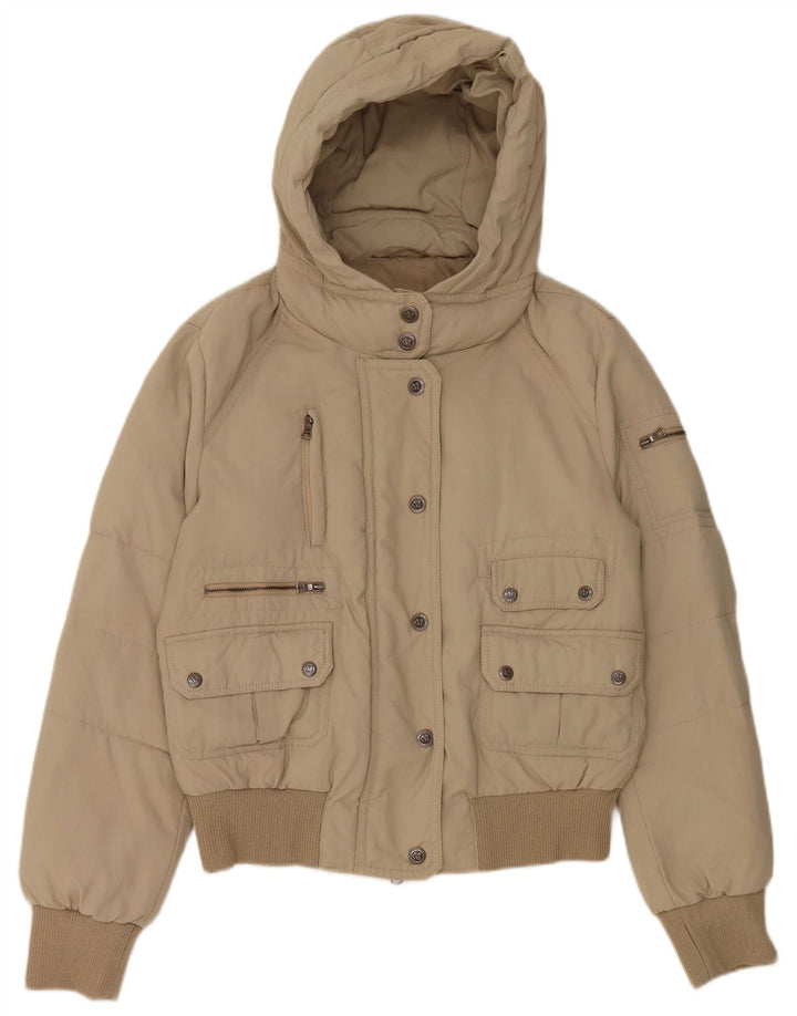 Giacca imbottita con cappuccio da donna Marlboro Classics EU 46 XL Nylon beige