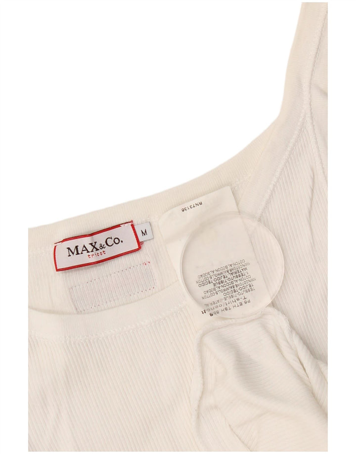 Top corto da donna Max & Co. Cami Top UK 12 cotone bianco medio