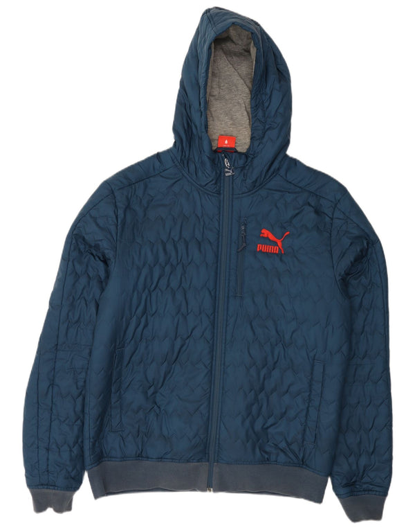 Giacca trapuntata con cappuccio da uomo Puma UK 40 Large Blu Navy