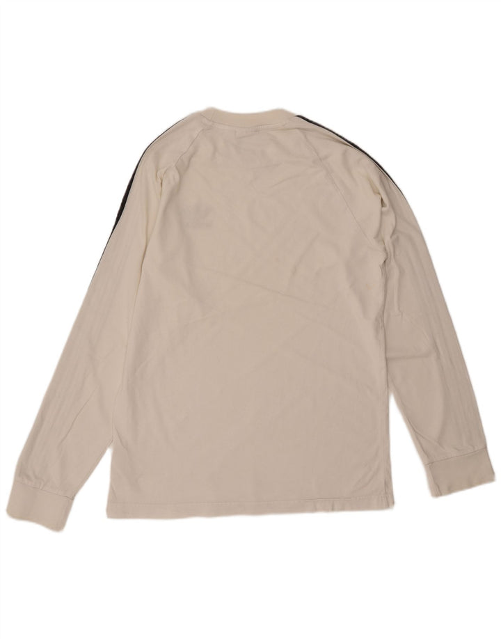 Top Adidas da uomo a maniche lunghe in cotone bianco medio