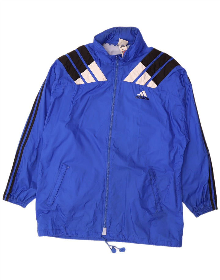 Giacca antipioggia da uomo Adidas UK 44/46 Large Blu Colourblock in poliammide