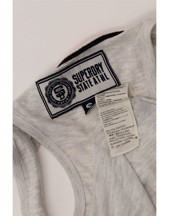 Canottiera grafica da uomo Superdry Small in poliestere chiazzato grigio
