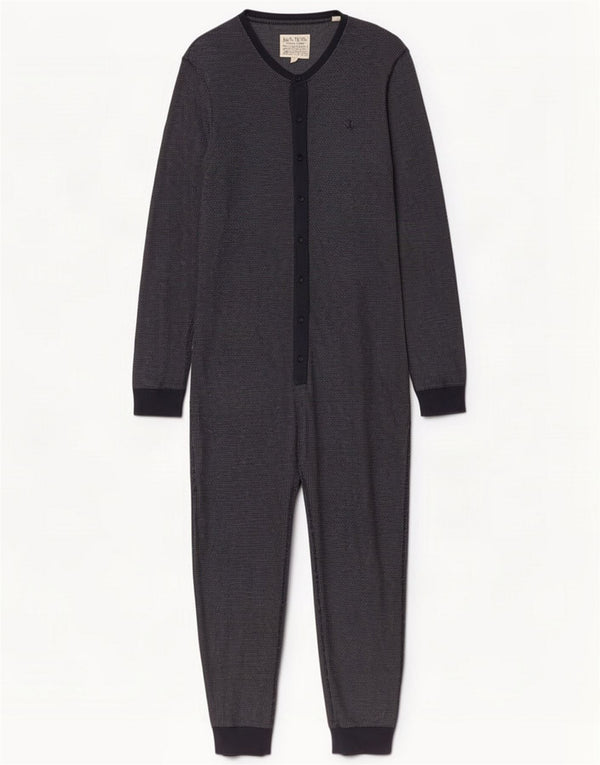 Jack Wills Tuta da notte da uomo in cotone medio maculato blu navy