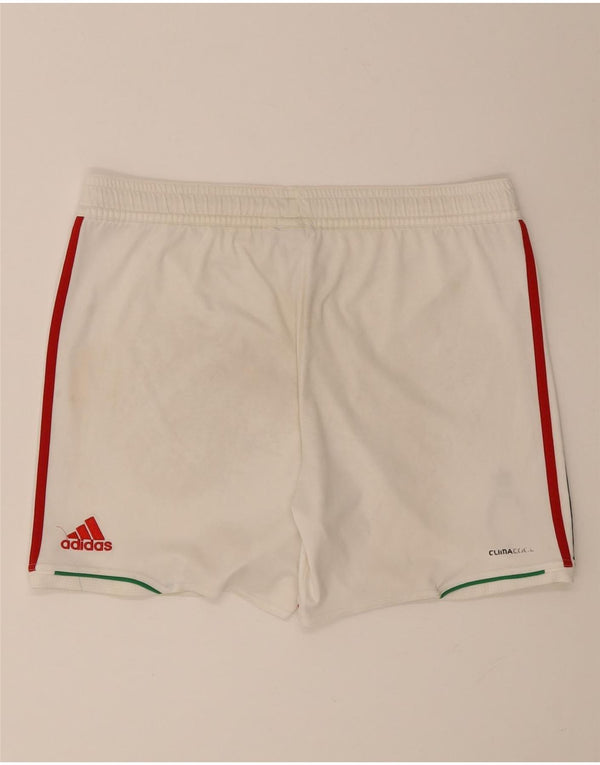 Pantaloncini sportivi Adidas da uomo in poliestere color block bianco medio