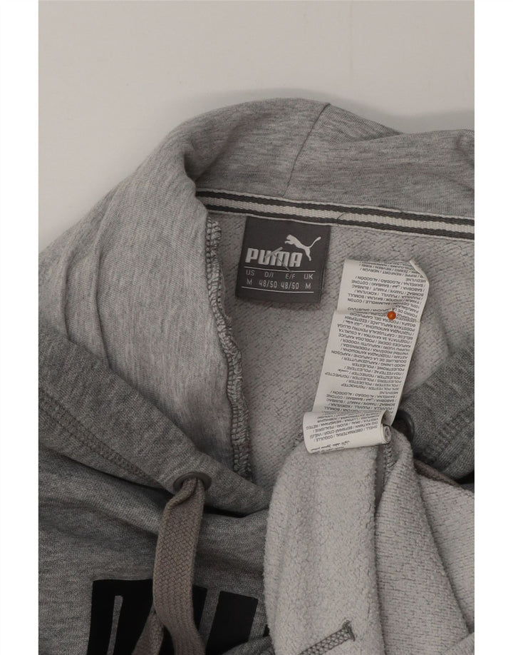 Felpa con cappuccio grafica PUMA da uomo in cotone grigio medio