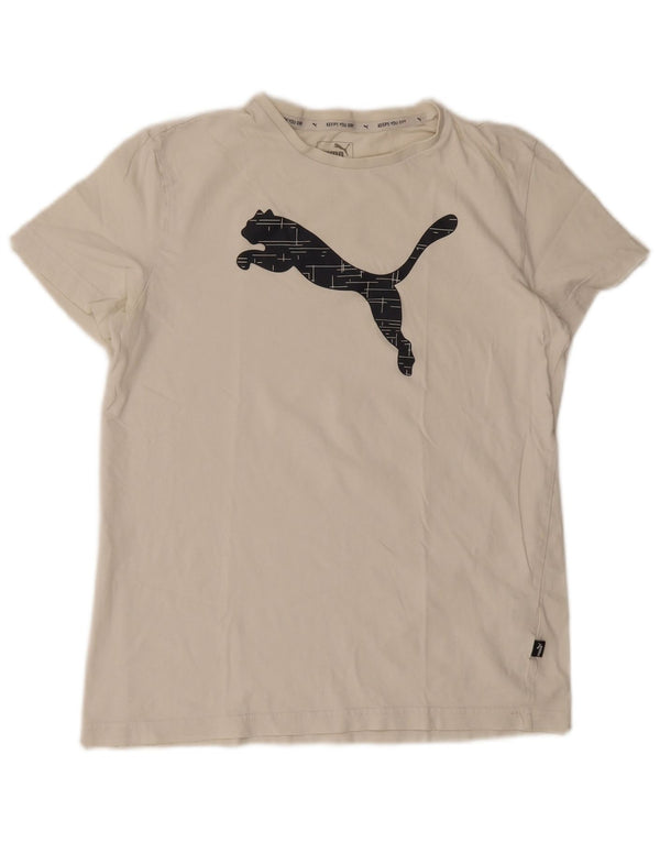 Maglietta grafica Puma da bambino 15-16 anni in cotone bianco