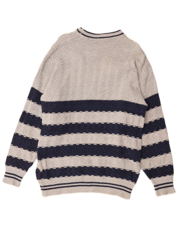 Maglione maglione girocollo da uomo vintage color grigio medio