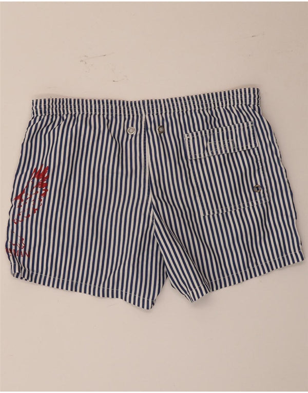 Pantaloncini da bagno grafici da uomo Emporio Armani a righe grandi blu
