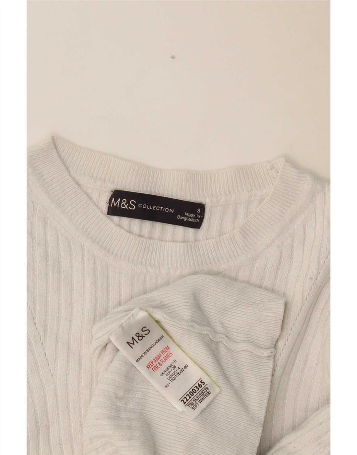 Maglione maglione con scollo a barca da donna Marks & Spencer UK 8 piccolo bianco