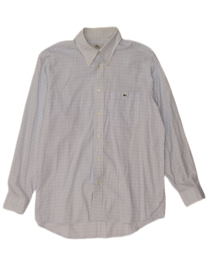 Camicia da uomo LACOSTE taglia 41 grande cotone a quadri blu