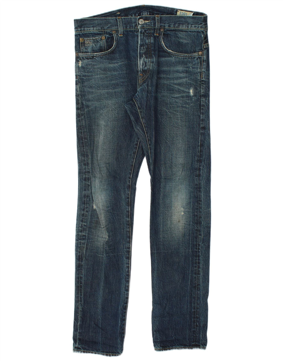 Jeans slim invecchiati da uomo G-Star W33 L34 cotone blu