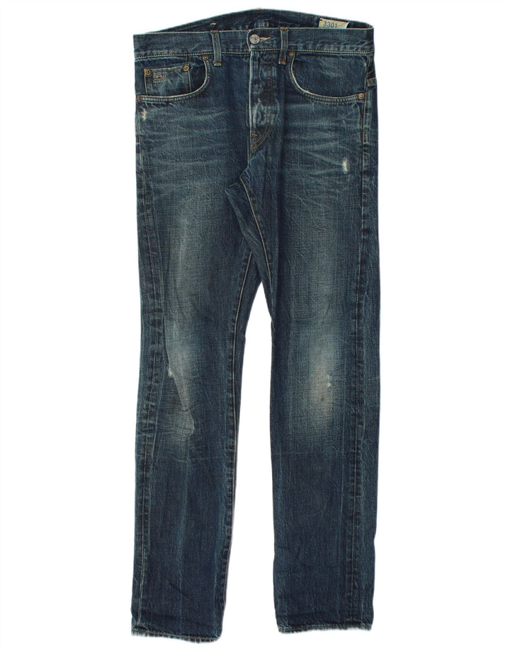 Jeans slim invecchiati da uomo G-Star W33 L34 cotone blu