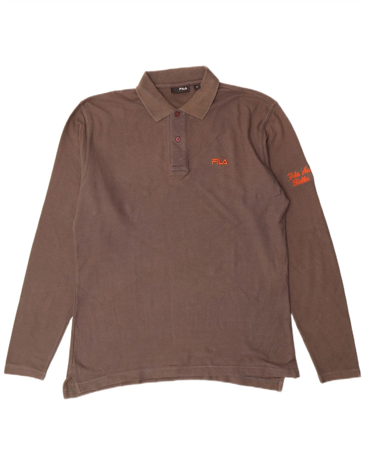 Polo da uomo FILA in cotone grigio medio classico