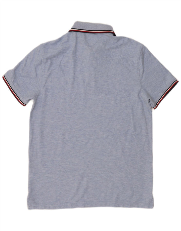 Polo da uomo Tommy Hilfiger grande in cotone chiazzato blu