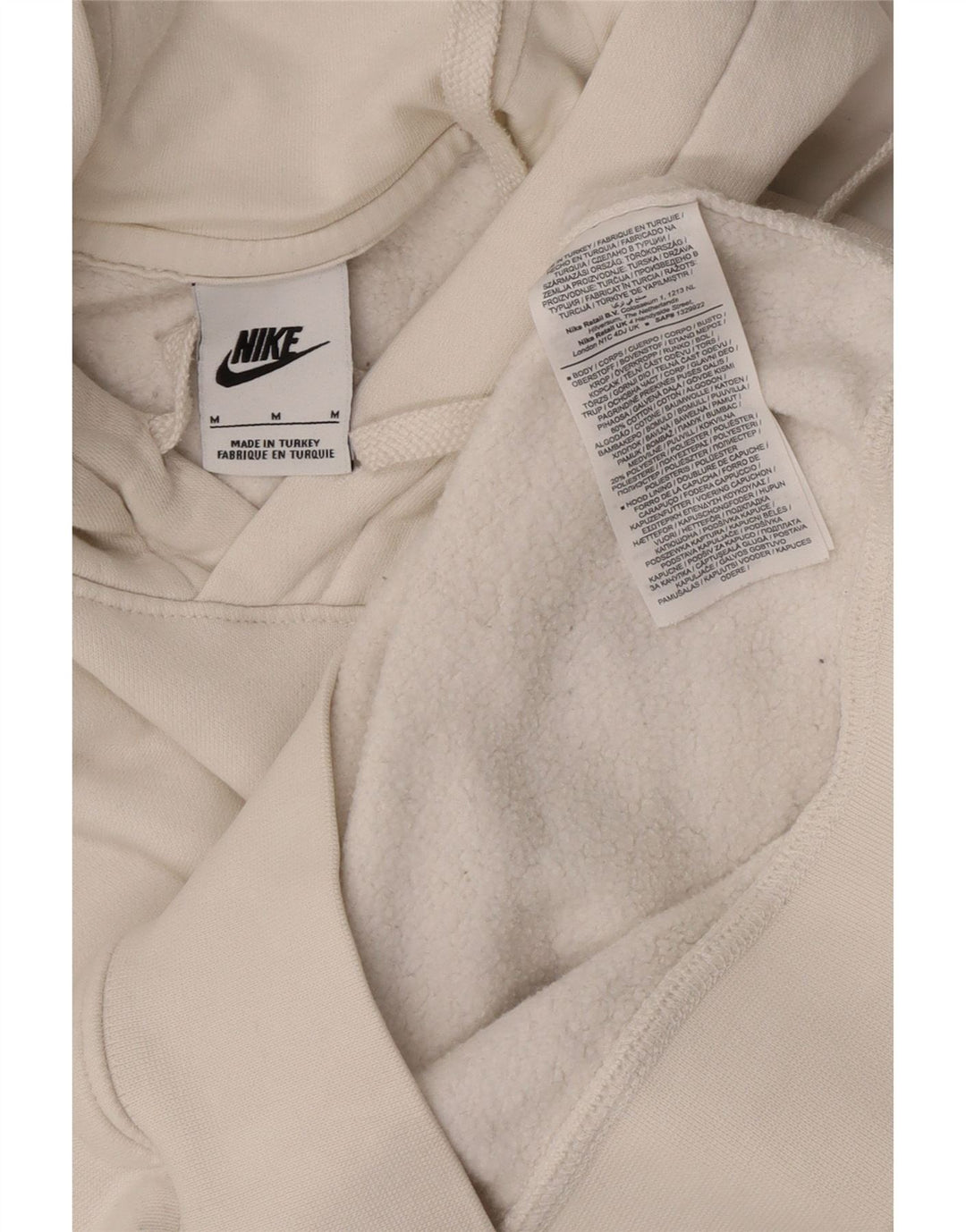 Maglia con cappuccio Nike da uomo in cotone bianco medio