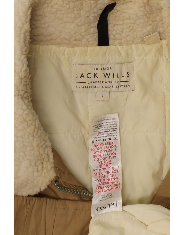 Giubbotto bomber da uomo Jack Wills UK 40 grande poliestere beige