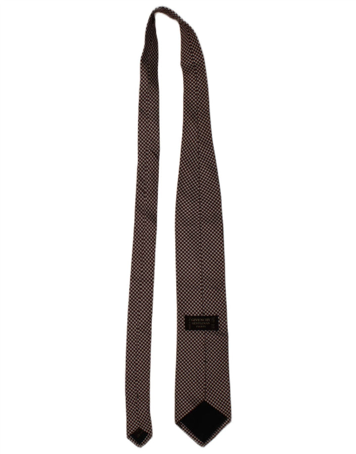 GIVENCHY Mens Tie One Size Maroon Houndstooth Silk Classic