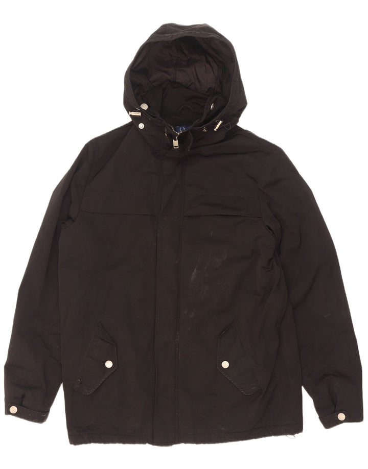 Giacca a vento con cappuccio da uomo Fred Perry UK 38 nylon nero medio