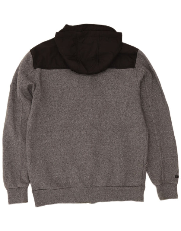 Maglione con cappuccio e zip da uomo Billabong grande in cotone color block grigio