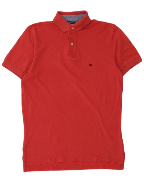 Polo da uomo Tommy Hilfiger piccola in cotone rosso