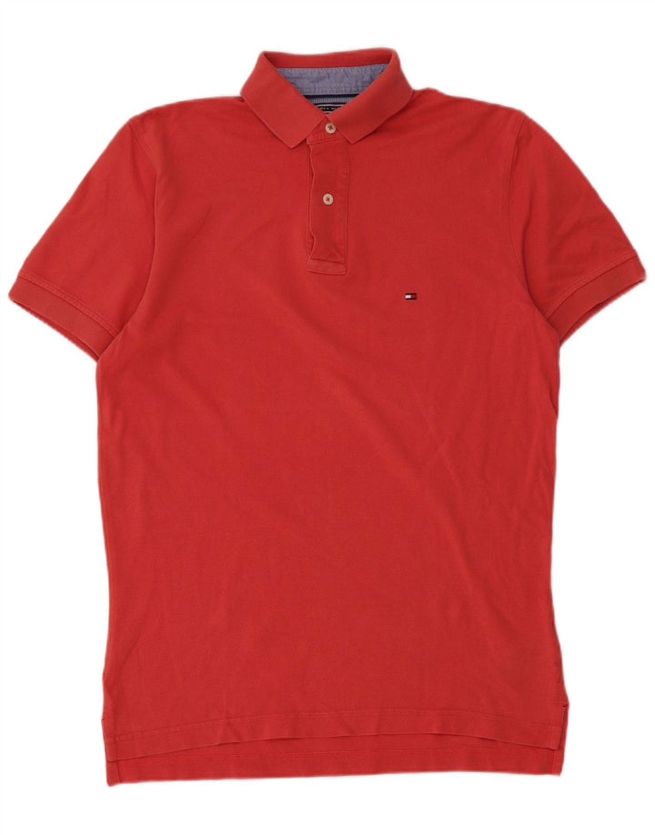 Polo da uomo Tommy Hilfiger piccola in cotone rosso