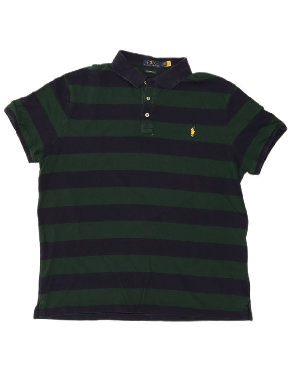 Polo Ralph Lauren da uomo slim fit personalizzata Polo XL a righe blu navy