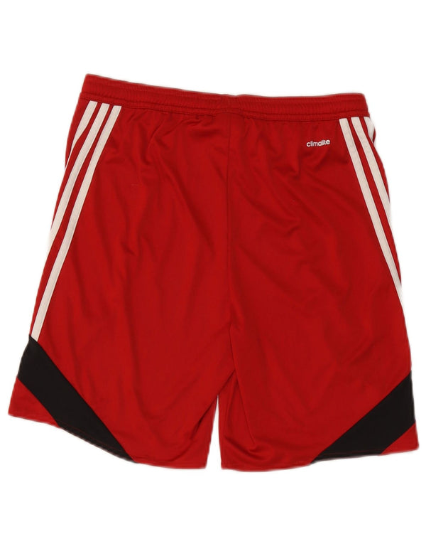 Pantaloncini sportivi Adidas Climalite da ragazzo 13-14 anni XL Rosso Colourblock in poliestere