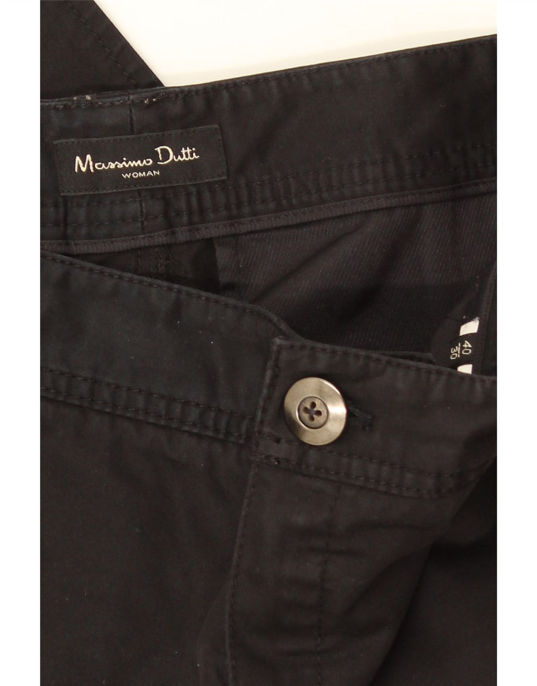 Pantaloni chino dritti da donna Massimo Dutti EU 40 medio W30 L30 neri