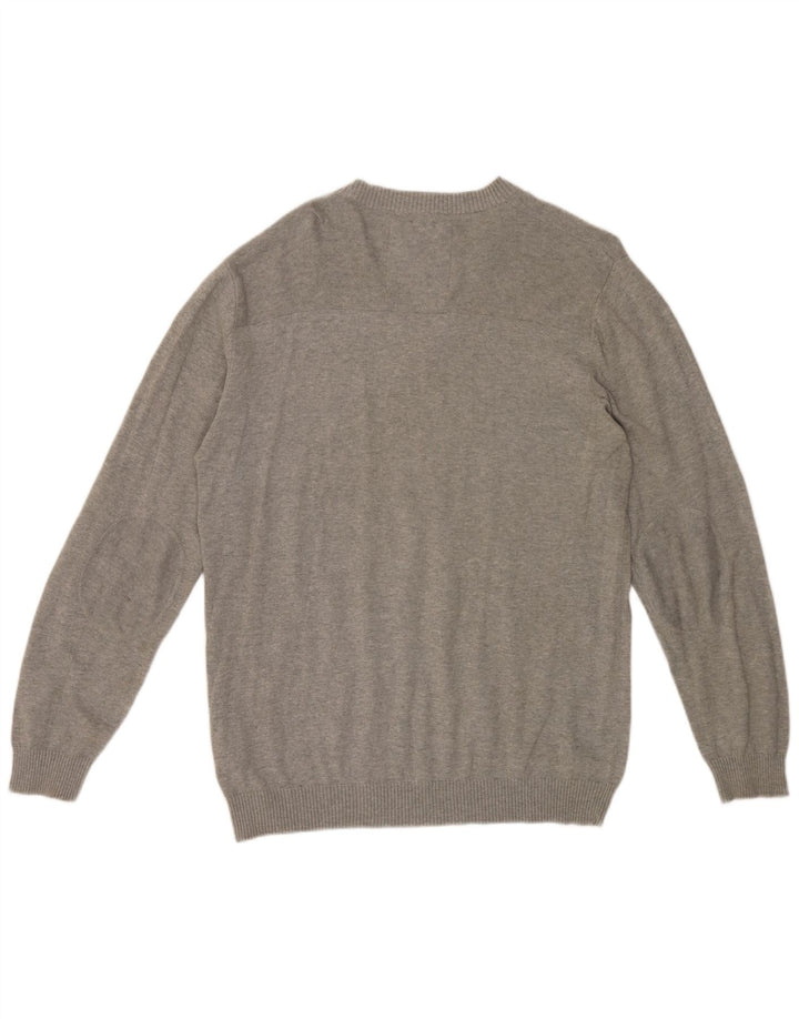 Jack & Jones Maglione da uomo con scollo a V XL in cotone grigio