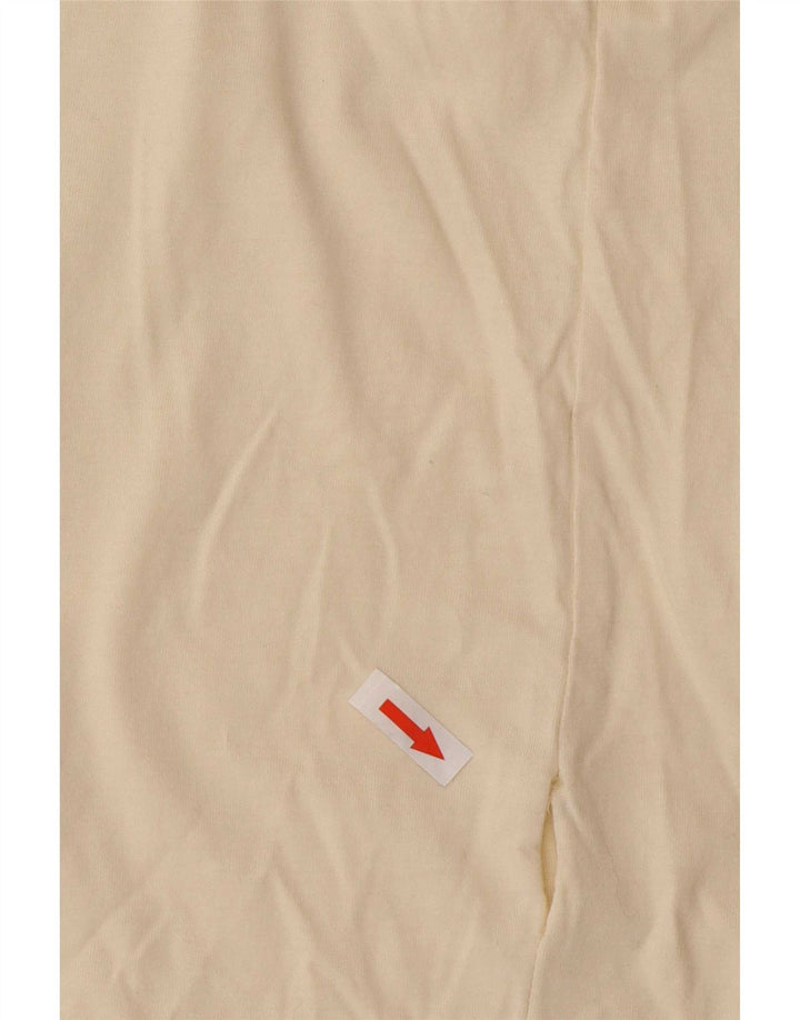 Benetton Top grafico da donna a maniche lunghe UK 8 Small Beige