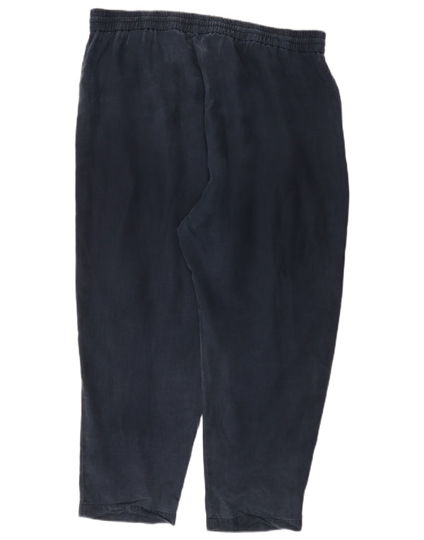 Pantaloni chino a vita alta da donna Marks & Spencer UK 18 XL W38 L26 Blu navy