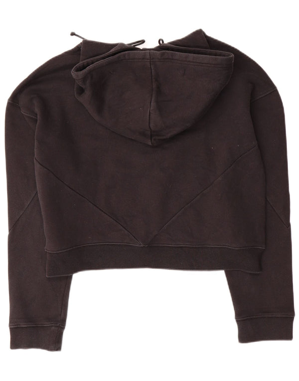 Felpa con cappuccio grafica oversize da donna ADIDAS UK 10 piccola in cotone nero