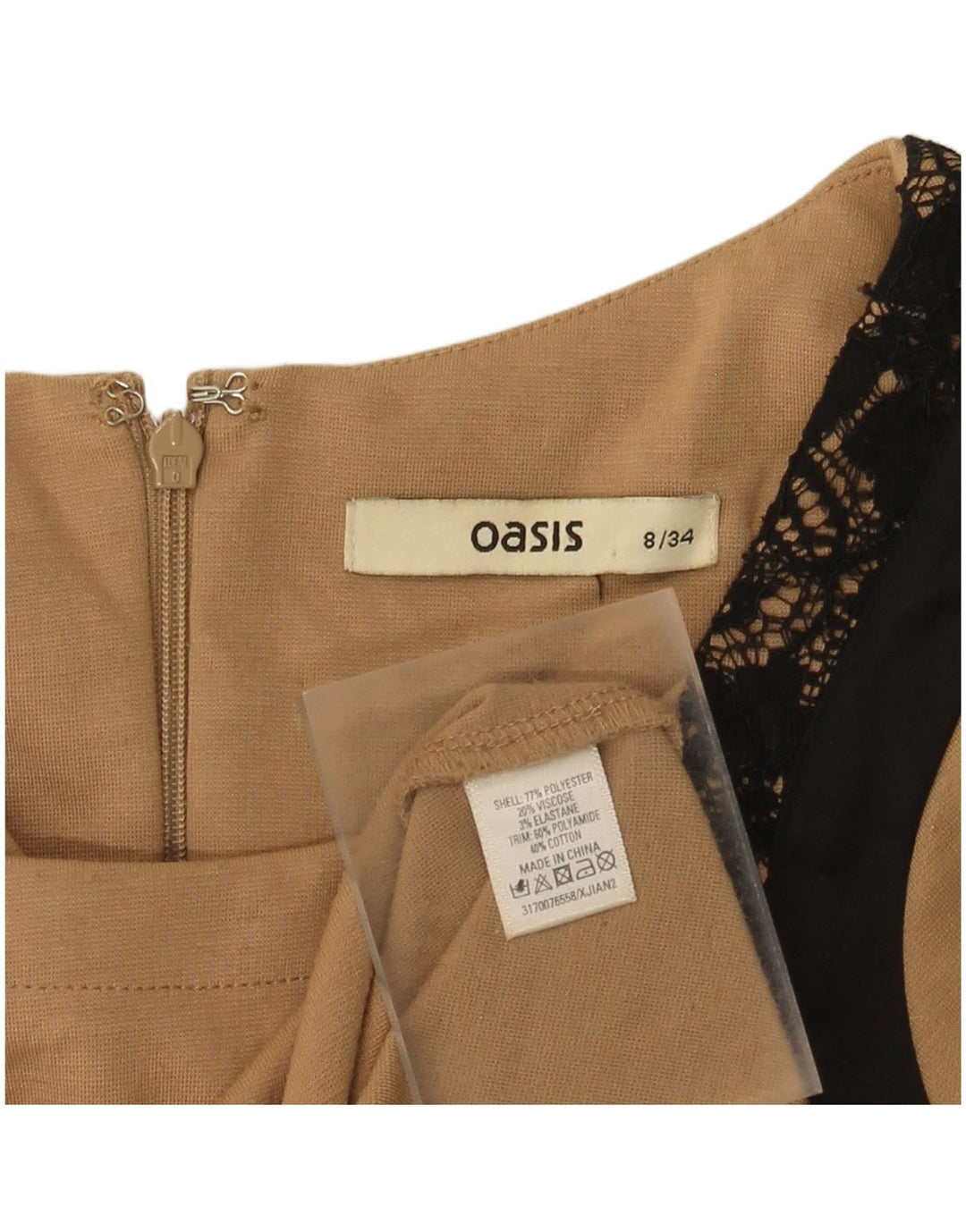 Abito tubino da donna Oasis UK 8 Small Poliestere color block marrone