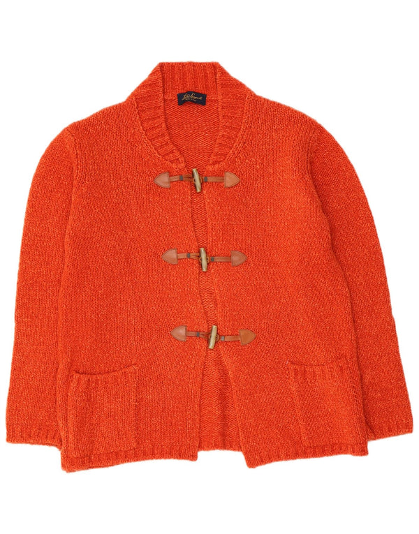 Luisa Spagnoli maglione cardigan da donna Duffle UK 16 grande arancione