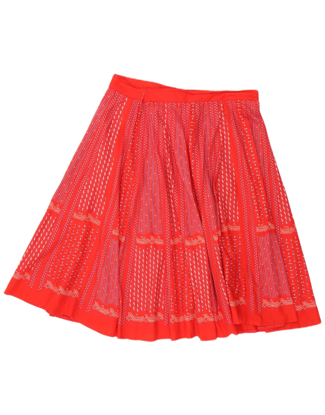 Gonna a trapezio plissettata da donna C&A W34 grande cotone rosso