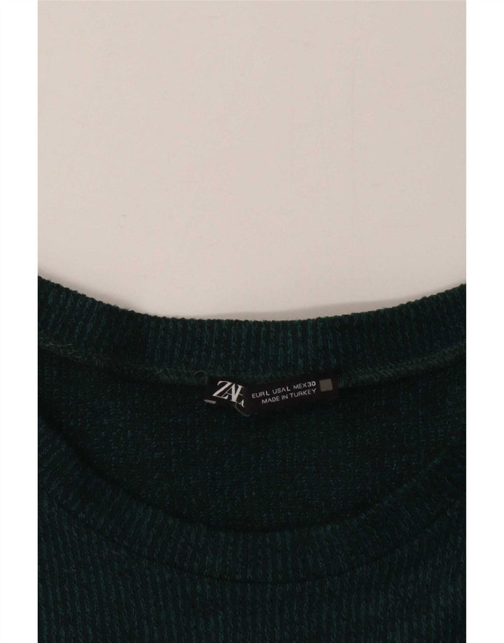 Top Zara da donna a maniche lunghe UK 16 grande verde