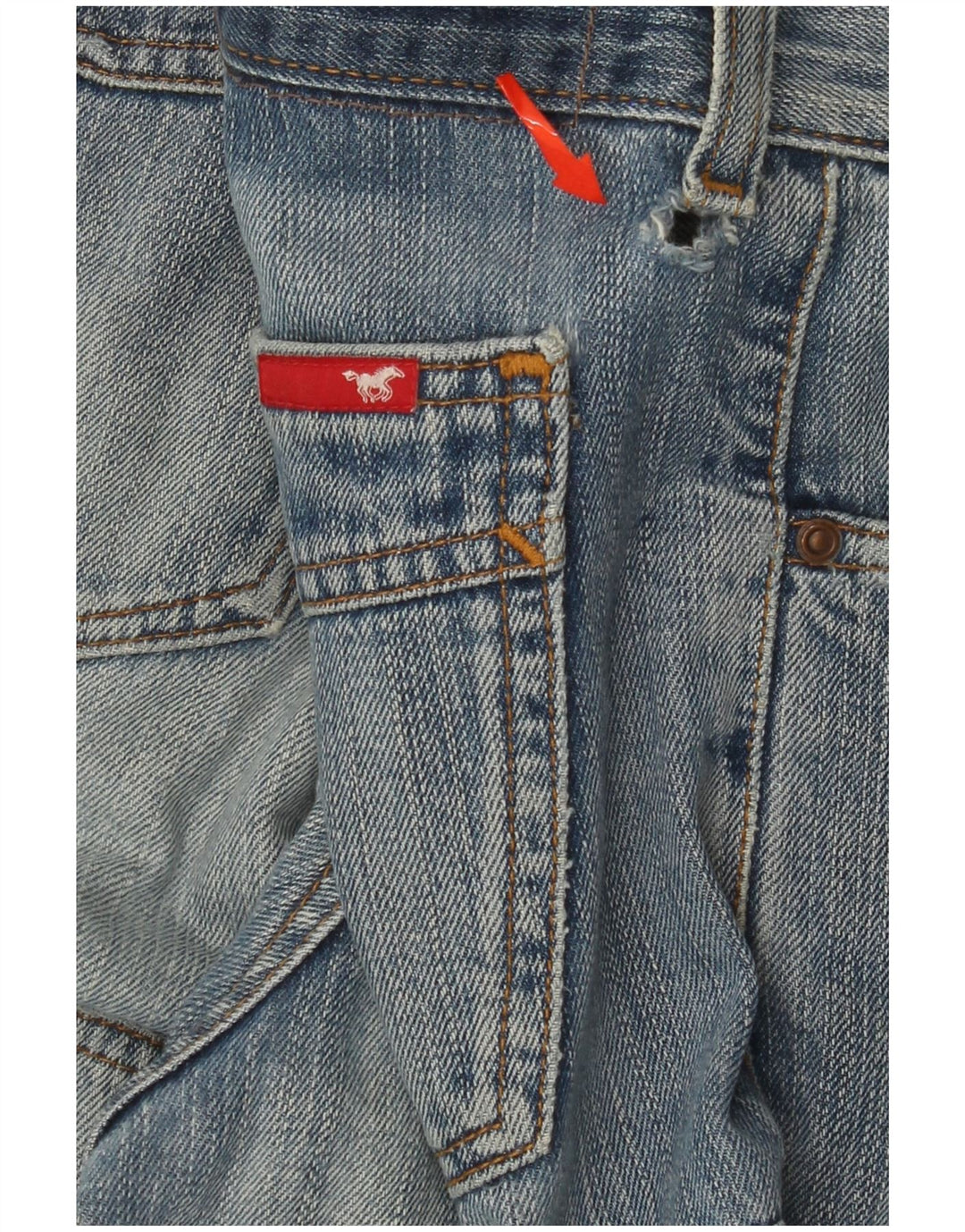 Mustang Jeans dritti da lavoro da uomo W33 L34 cotone blu