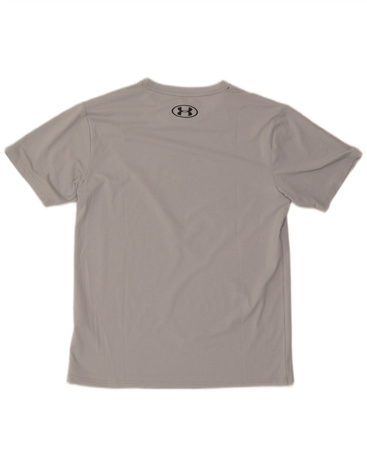 T-shirt grafica da uomo Under Armour Top grande in poliestere grigio