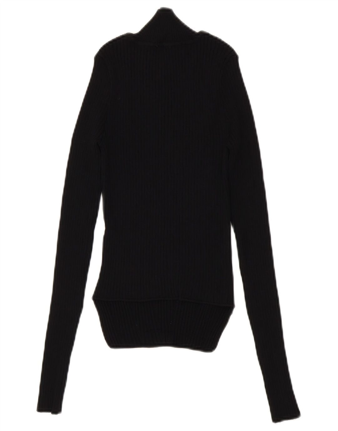 ZARA Womens Crop Turtle Neck Jumper Sweater UK 8 Small Black Viscose