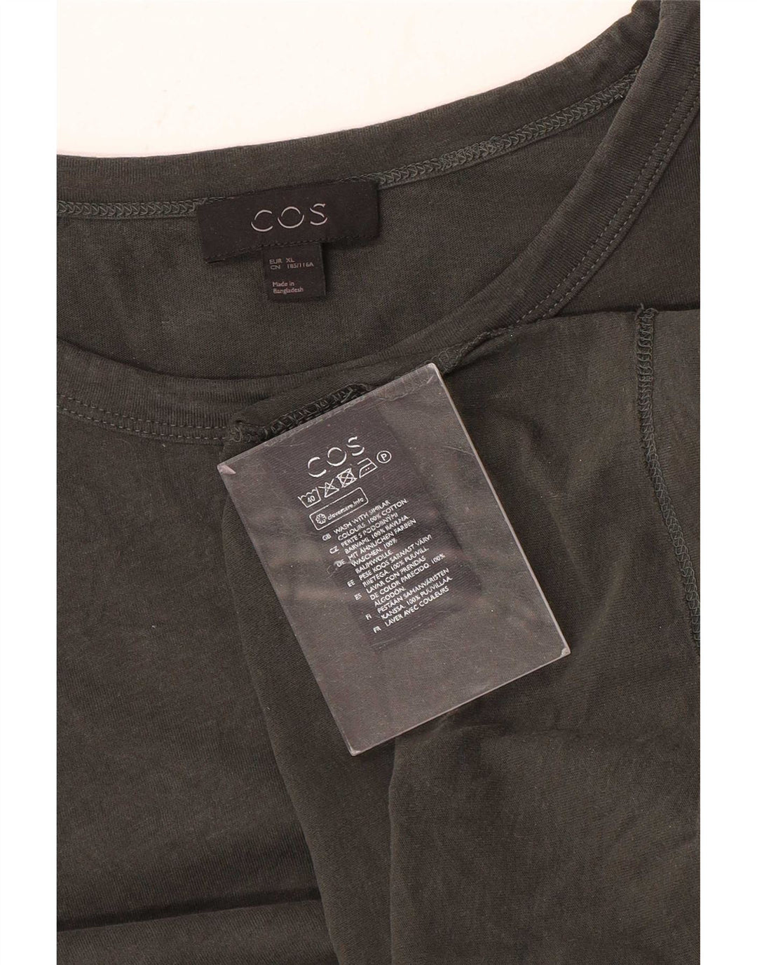 T-shirt da uomo Cos Top XL in cotone grigio