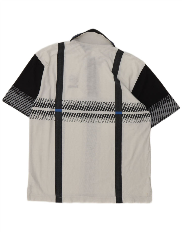 Polo da uomo Lotto in poliestere color block bianco medio