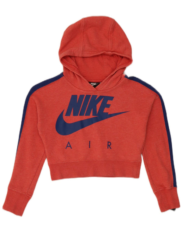 Felpa con cappuccio grafica Nike per ragazze, 8-9 anni, piccola, in cotone rosso