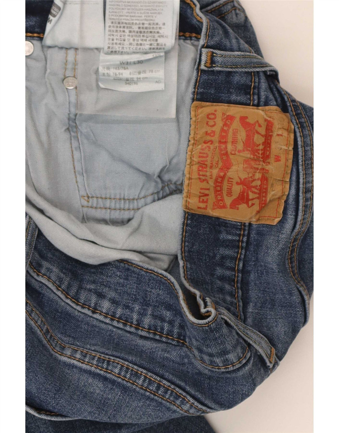 Jeans dritti da uomo Levi's W31 L30 in cotone blu