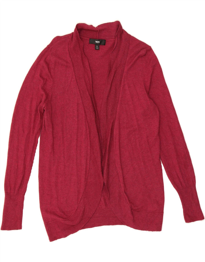 MOSSIMO Womens Open Cardigan Sweater UK 14 Large Pink Nylon Vintage Mossimo and Second-Hand Mossimo from Messina Hembry 