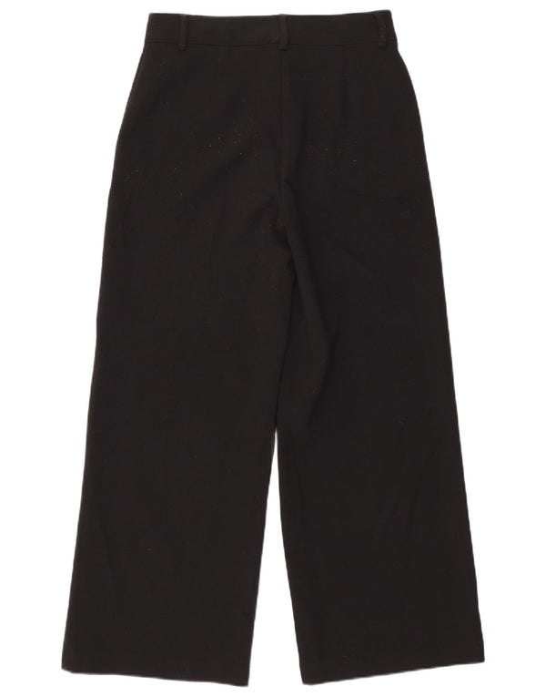 Pantaloni casual a vita alta da donna Marks & Spencer UK 10 piccoli W27 L28 neri