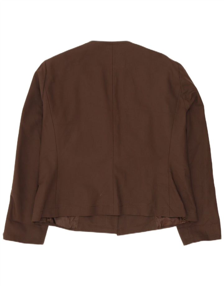 BARBARA B Giacca blazer aperta da donna UK 18 XL Cotone marrone
