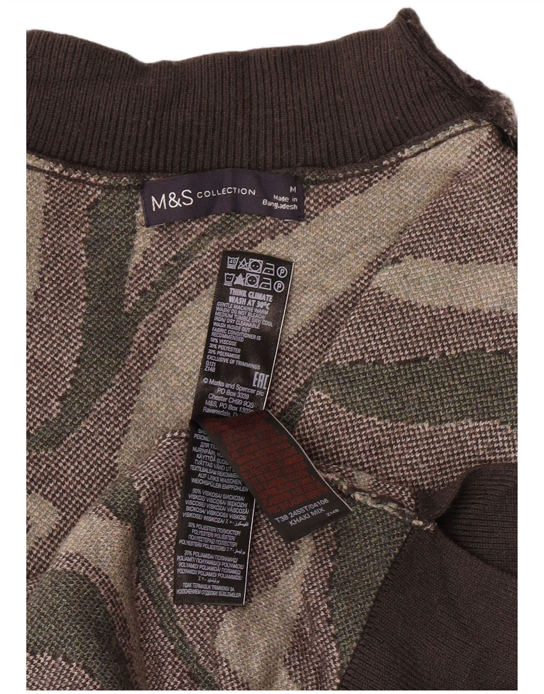 Maglione maglione a collo alto da donna Marks & Spencer UK 14 medio cachi