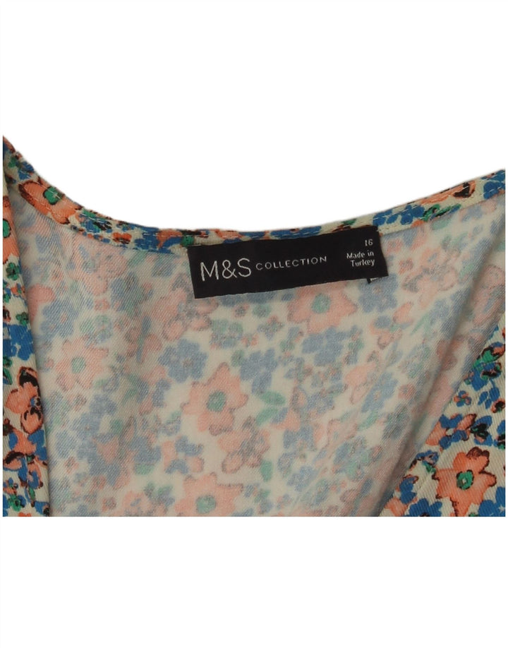 Abito a trapezio da donna Marks & Spencer UK 16 Grande motivo floreale multicolore